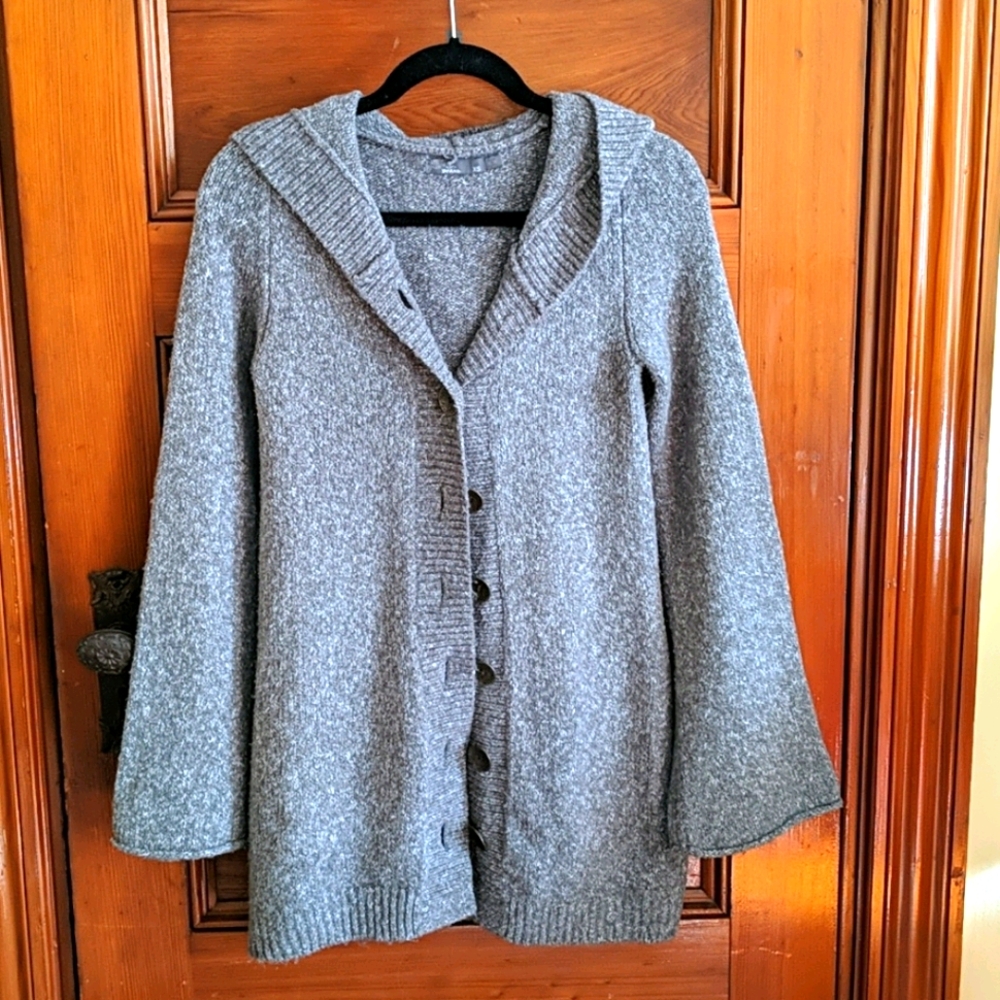 XS Prana Hoodie Sweater gray cardigan